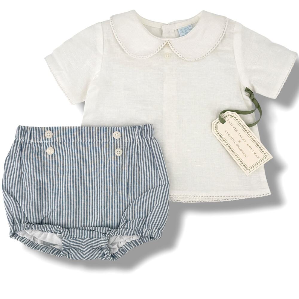 Edgehill Collection Kristin Ellen Hockman Felix Shorts Set Sz 12M Linen Blend
